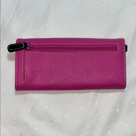 Nine West Pink & Black Pebbled leather long Wallet - Picture 2 of 11